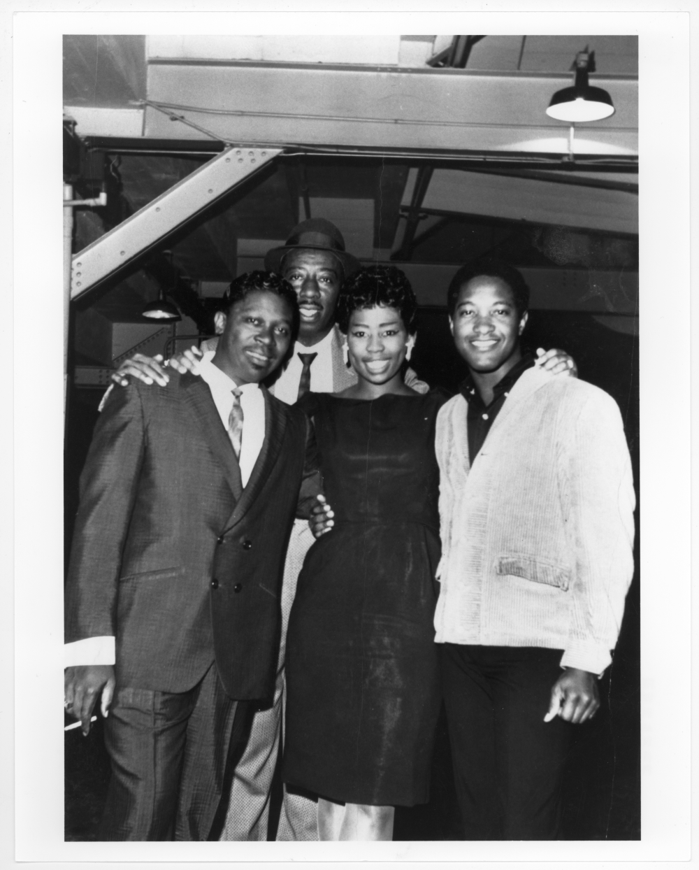 KYOK deejay George Nelson with Sam Cooke and B.B. King